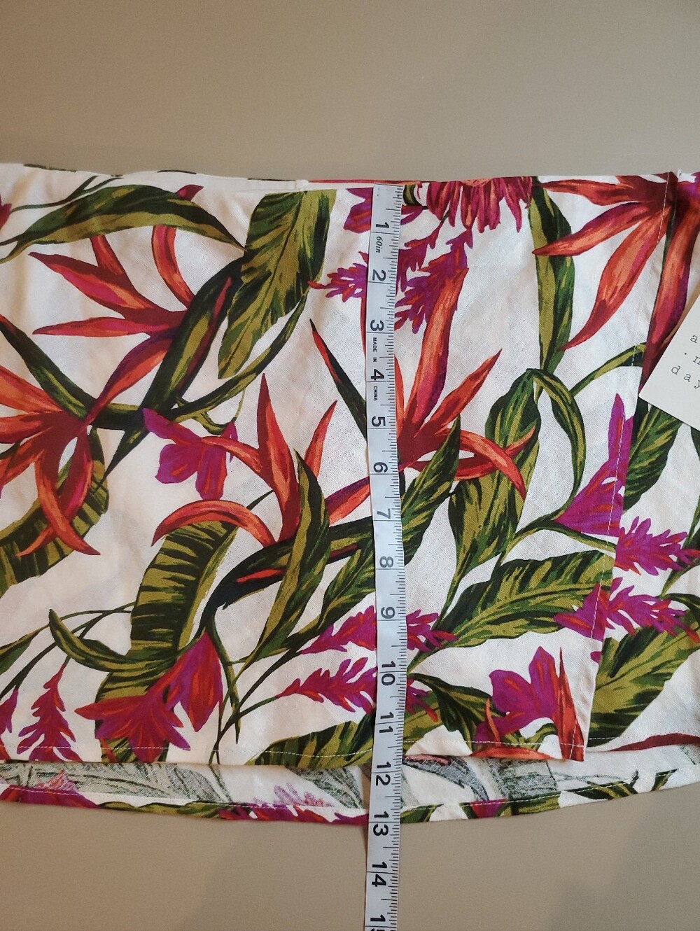 A New Day Women's Tropical Linen Mini Wrap Skirt Skort -Pink Size Large New - Picture 4 of 10